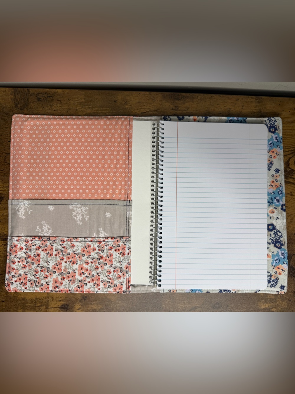 Handcrafted Floral & Coral Notebook Cover Organizer